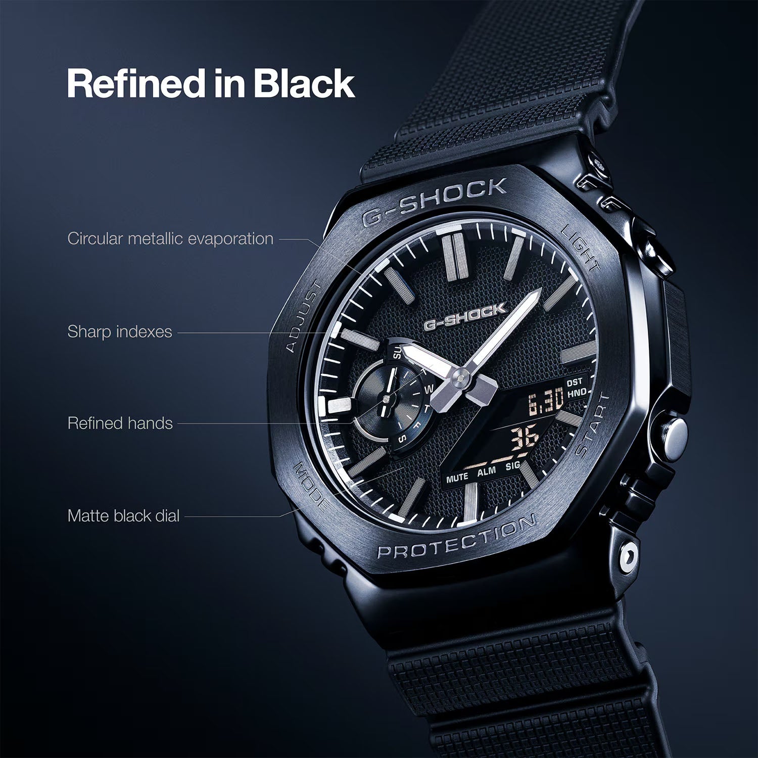CASIO G-SHOCK STEEL LUXE BLACK GM-2100 Herrenuhr
