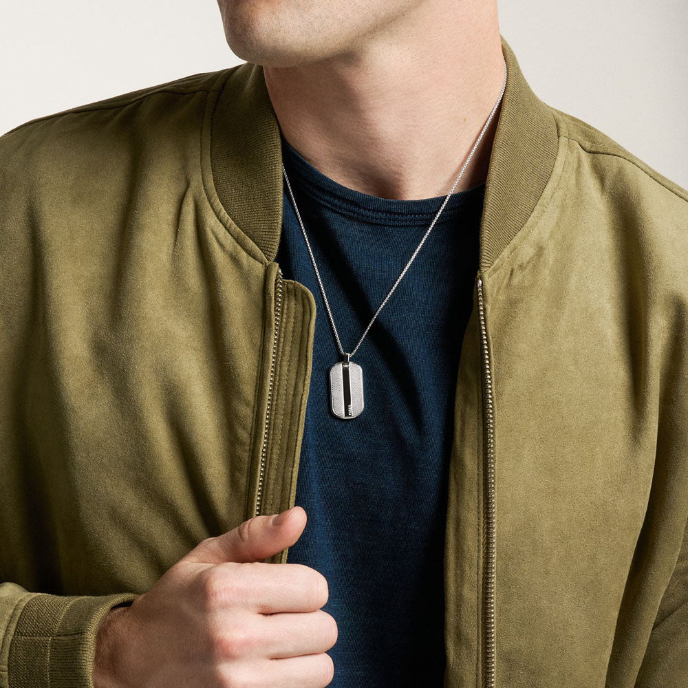Fossil Herren Halskette Knurled Texture