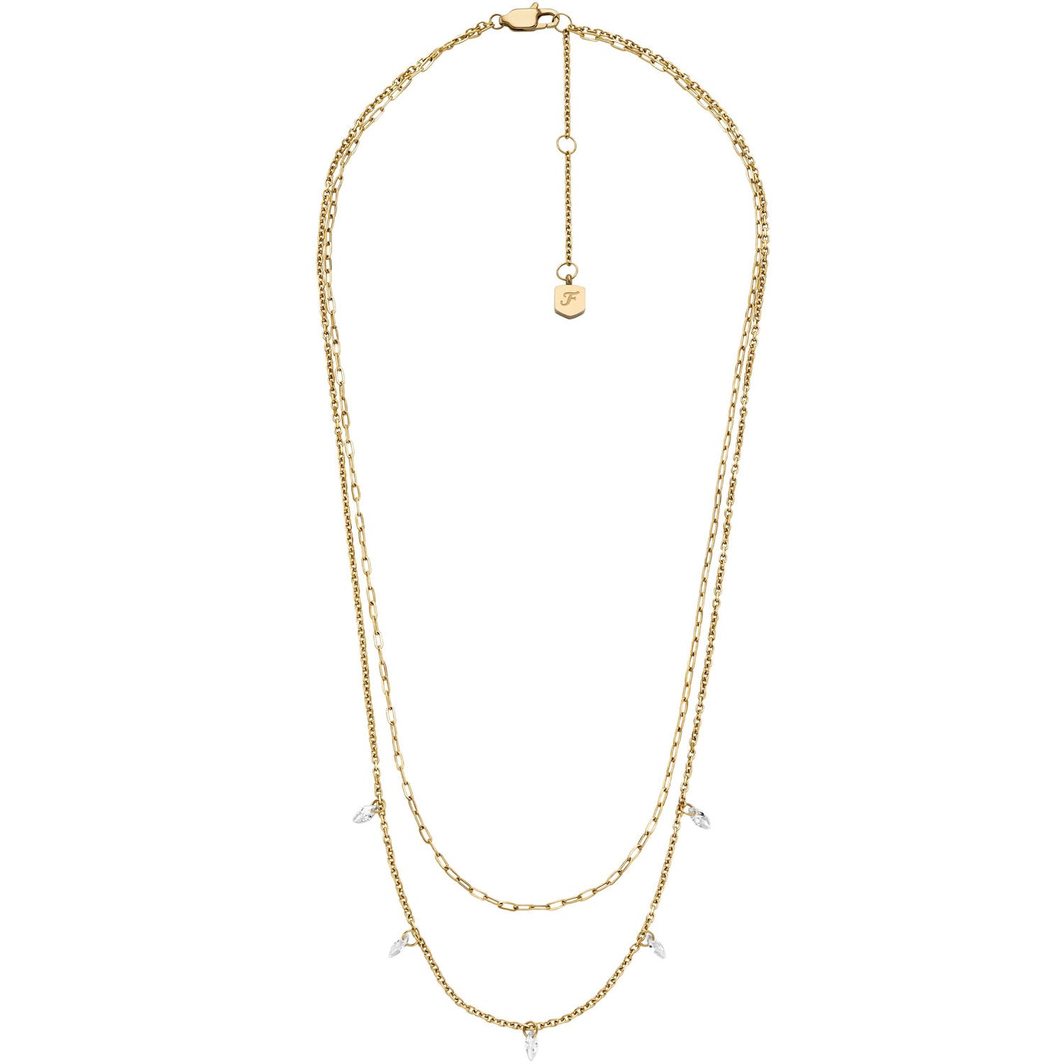 Fossil mehrreihige Damen Halskette Ellis Shaky Glitz