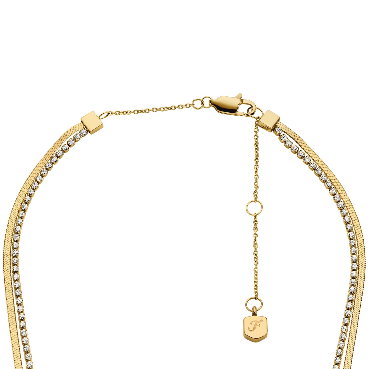 Fossil mehrreihige Damen Halskette Ellis Pave Glitz