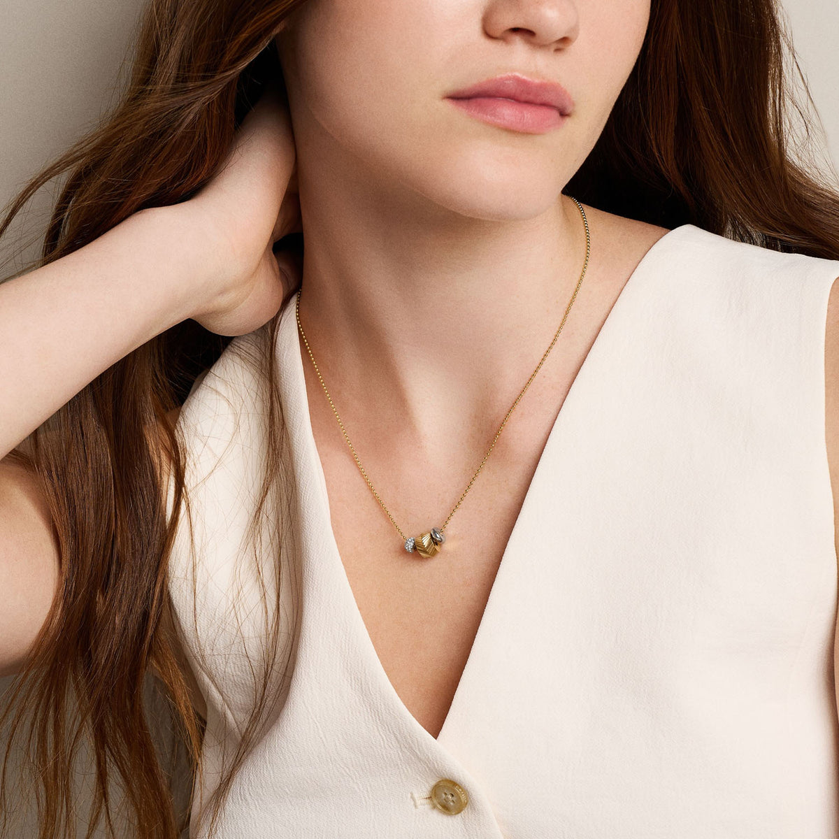 Fossil Harlow Rondelles Damen Halskette