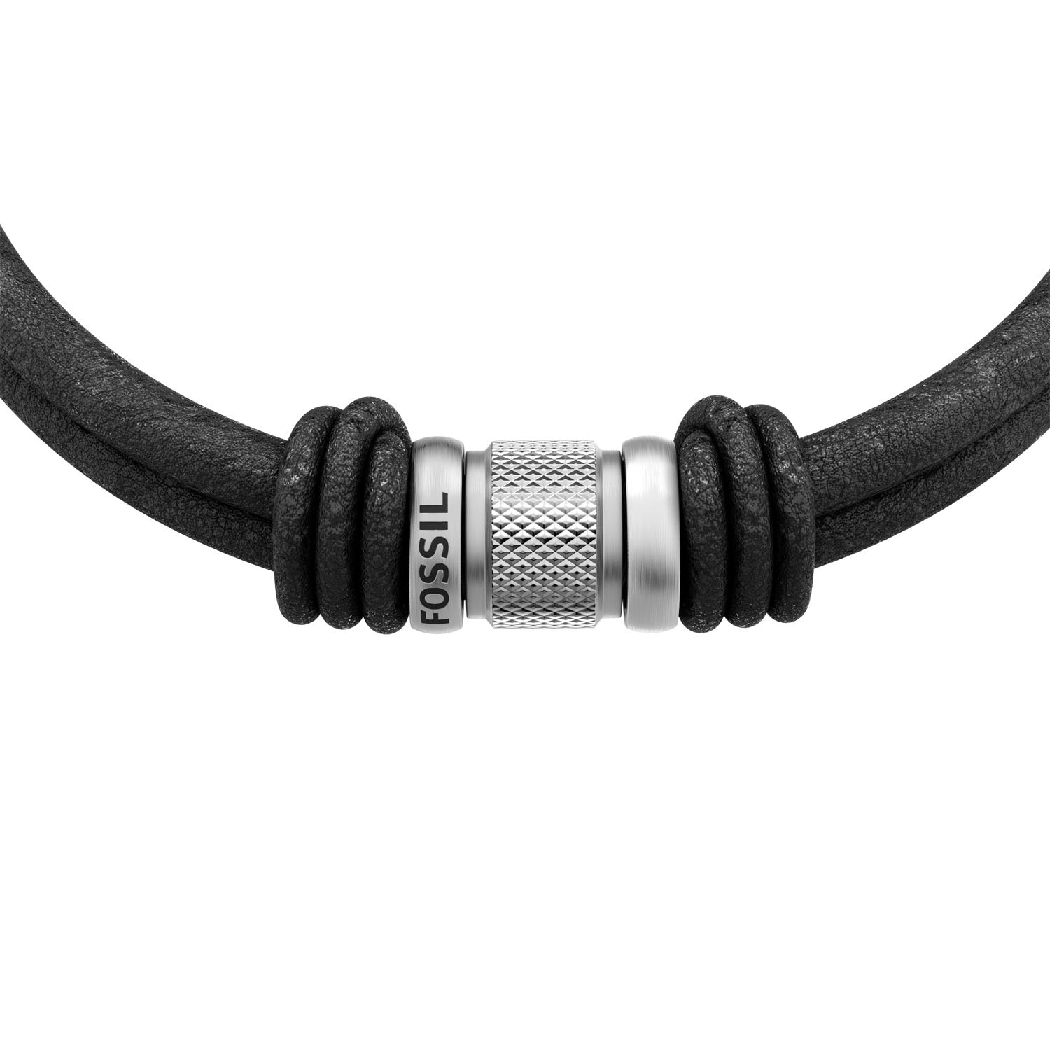 Fossil Herren Leder-Armband Machine Rondelles