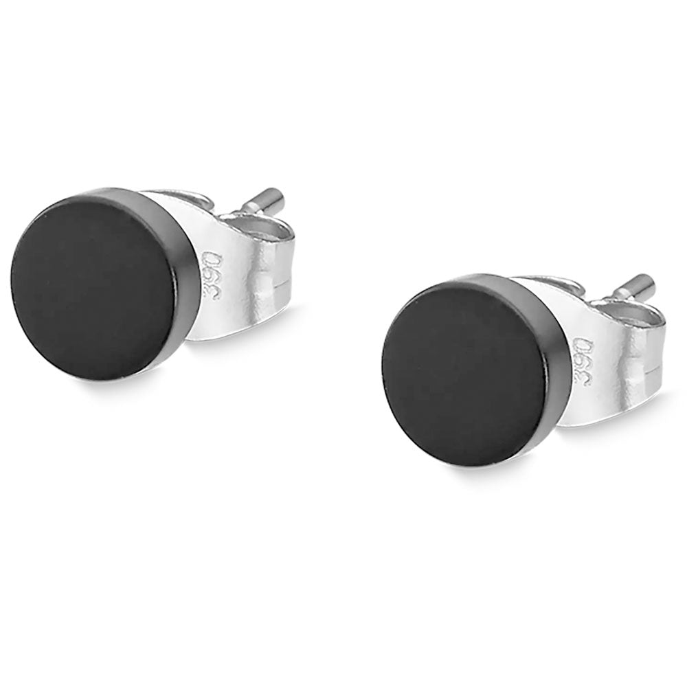 Lotus Style Herren Ohrstecker Edelstahl Schwarz