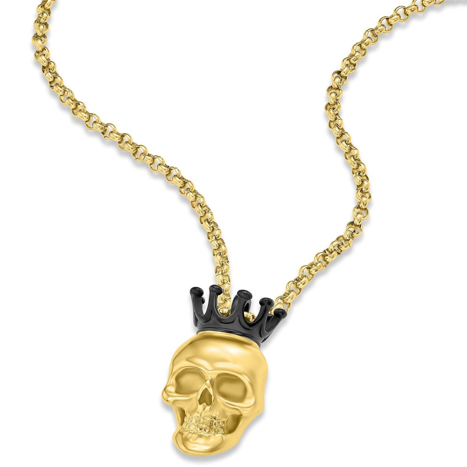 POLICE Herrenkette Iconic Totenkopf mit Krone