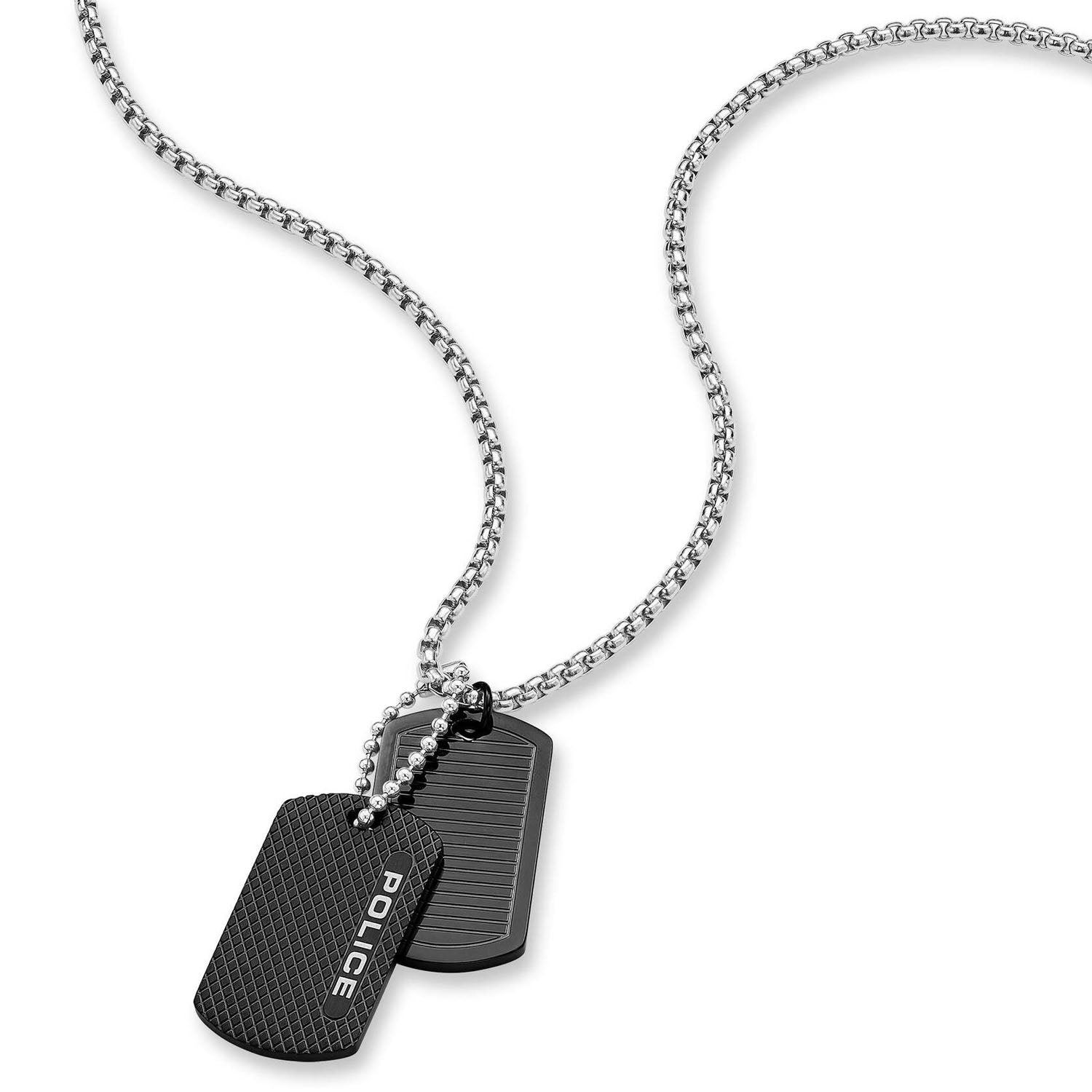 POLICE Herrenkette mit Dog-Tag Anhänger Duet