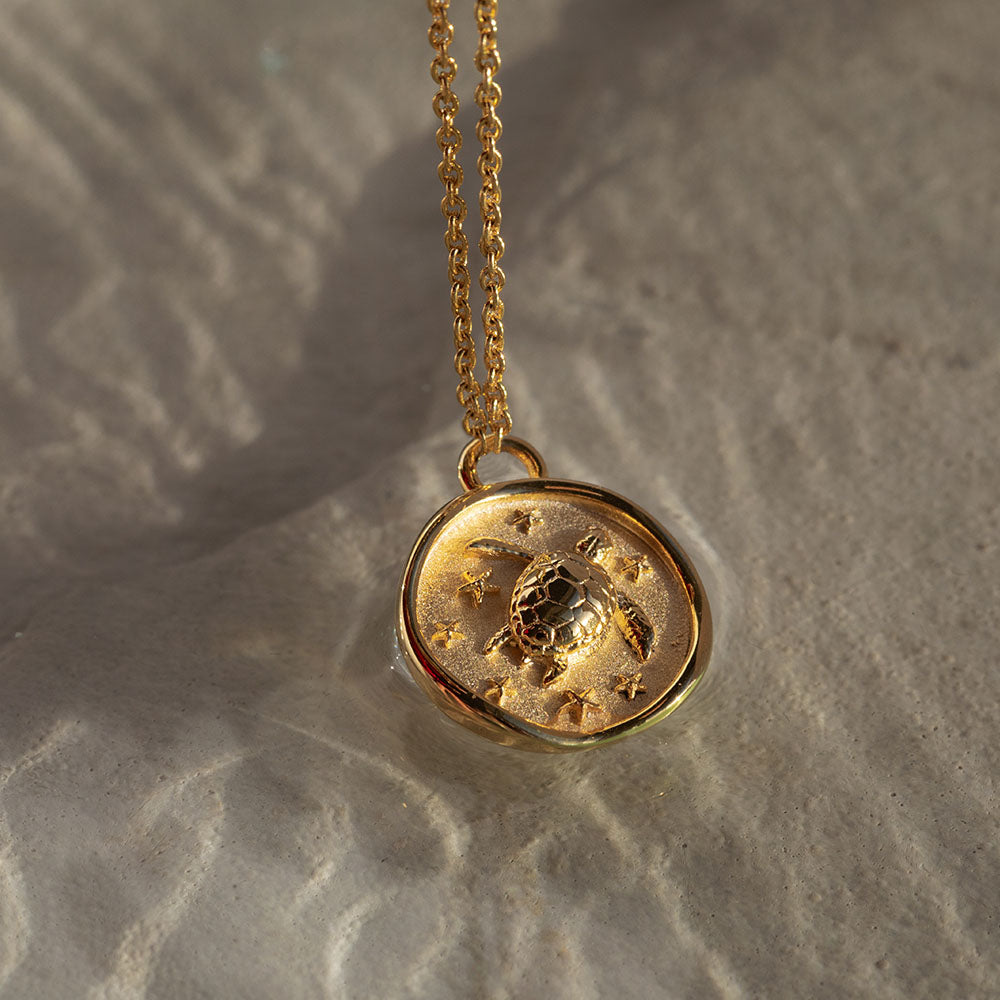 Paul Hewitt Halskette Turtle Coin Gold
