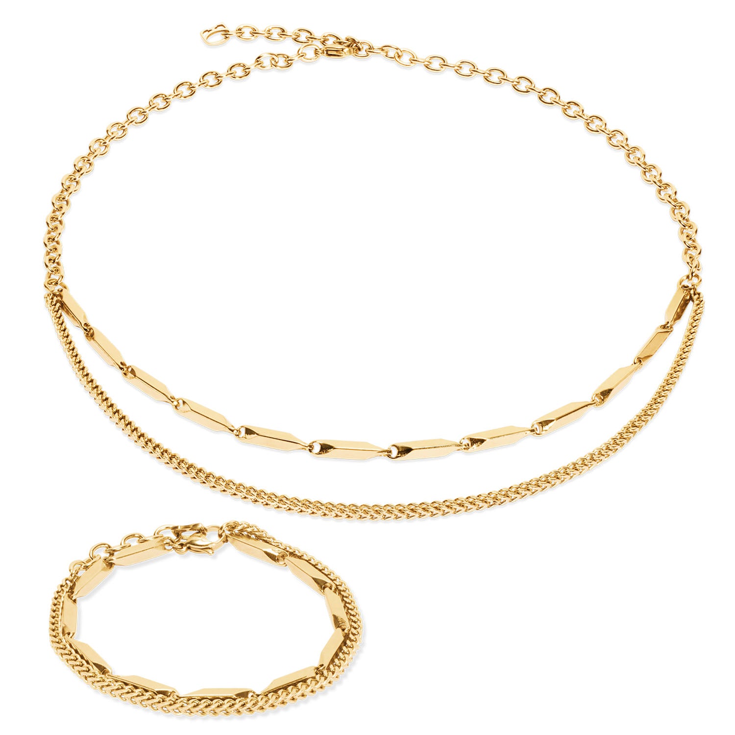 Coeur De Lion Halskette Twisted Layers Edelstahl Gold