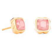 Coeur De Lion Ohrringe Spikes Square Rosenquarz Gold-Rosa