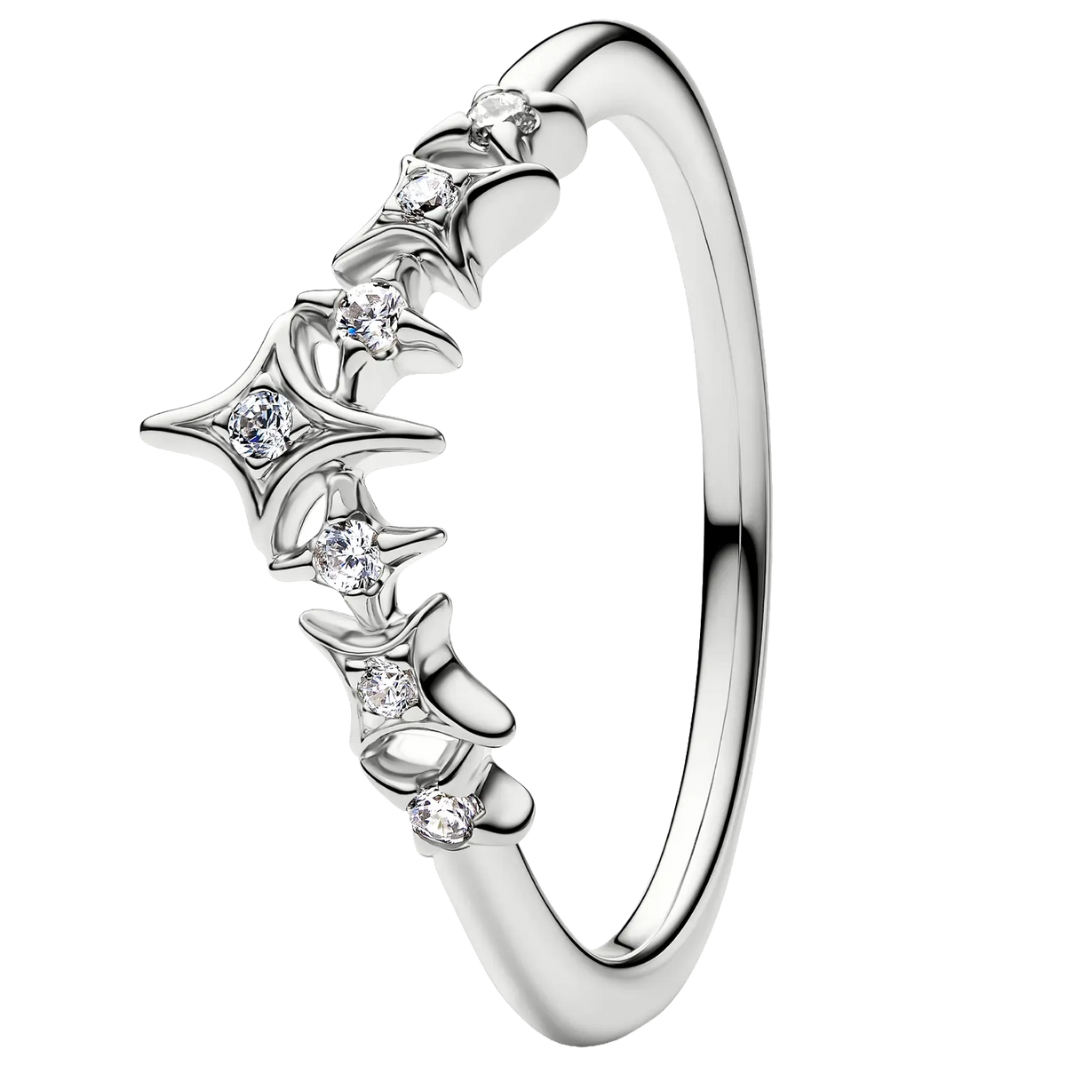 Pandora Tiara Sterne Ring Silberfarben
