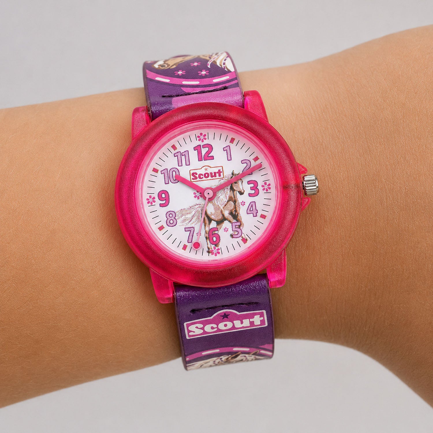 Scout Kinderuhr Crystal Pferd - Pink Horse