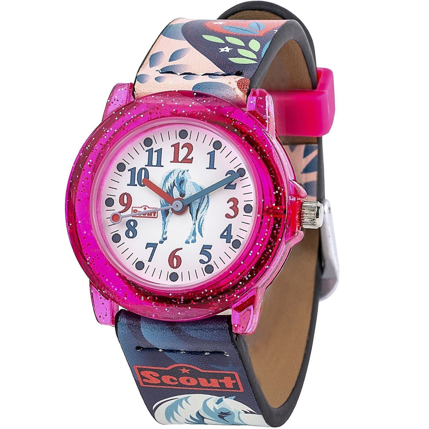 Scout Kinderuhr Crystal mit Pferde-, Blumen- & Herzmotiven