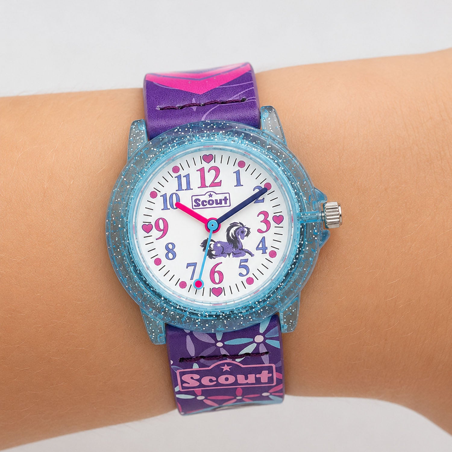 Scout Kinderuhr Heartbeat mit Pony- und Herzmotiven