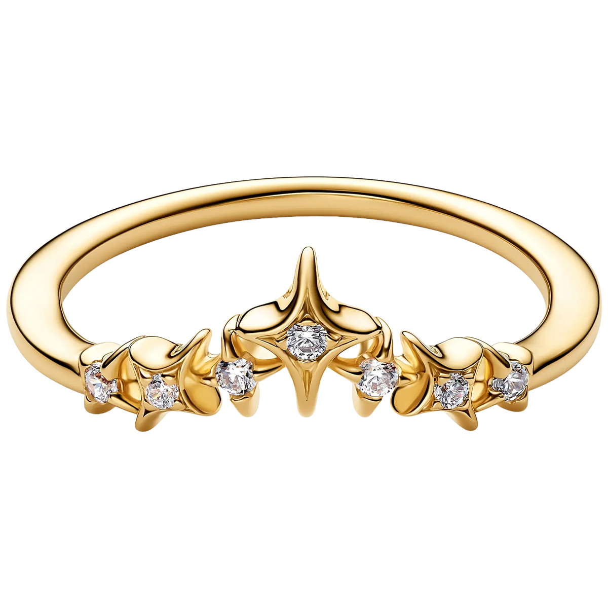 Pandora Tiara Sterne Ring Goldfarben