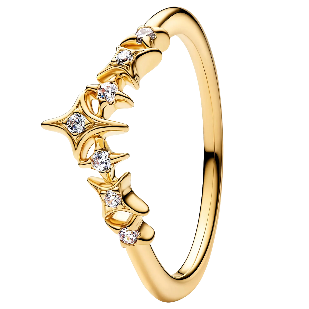 Pandora Tiara Sterne Ring Goldfarben