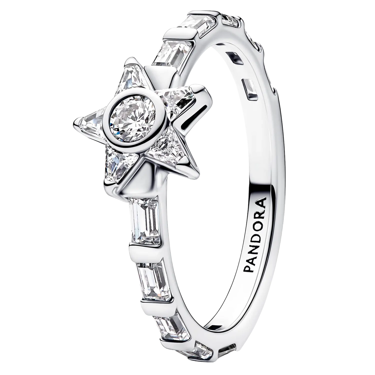 Pandora Funkelnder Stern Baguette Ring