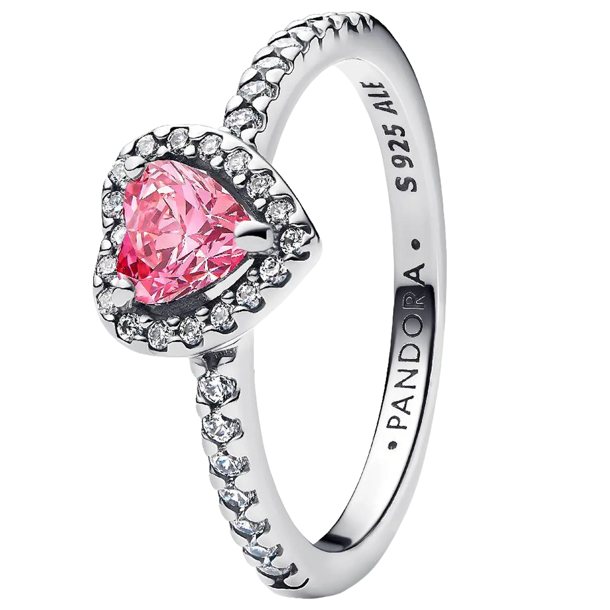 Pandora Erhabenes Rosafarbenes Herz Ring