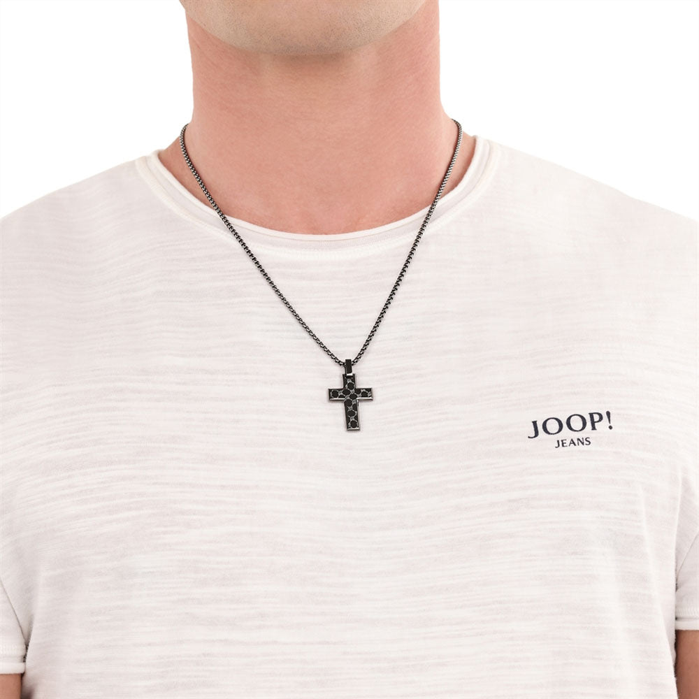 JOOP! Herrenkette mit Kreuz Schwarz