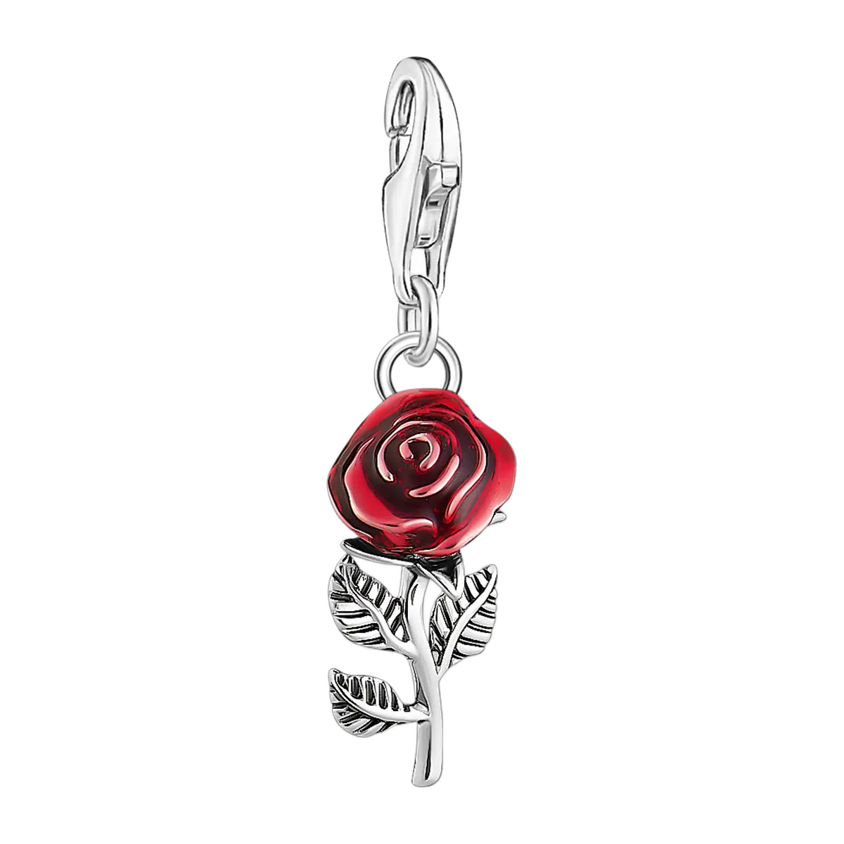 Thomas Sabo Charm-Anhänger Rote Rose Silber - Original