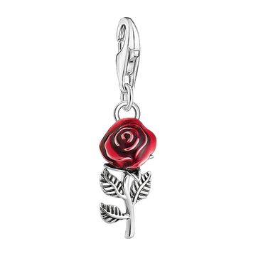 Thomas Sabo Charm-Anhänger Rote Rose Silber - Original