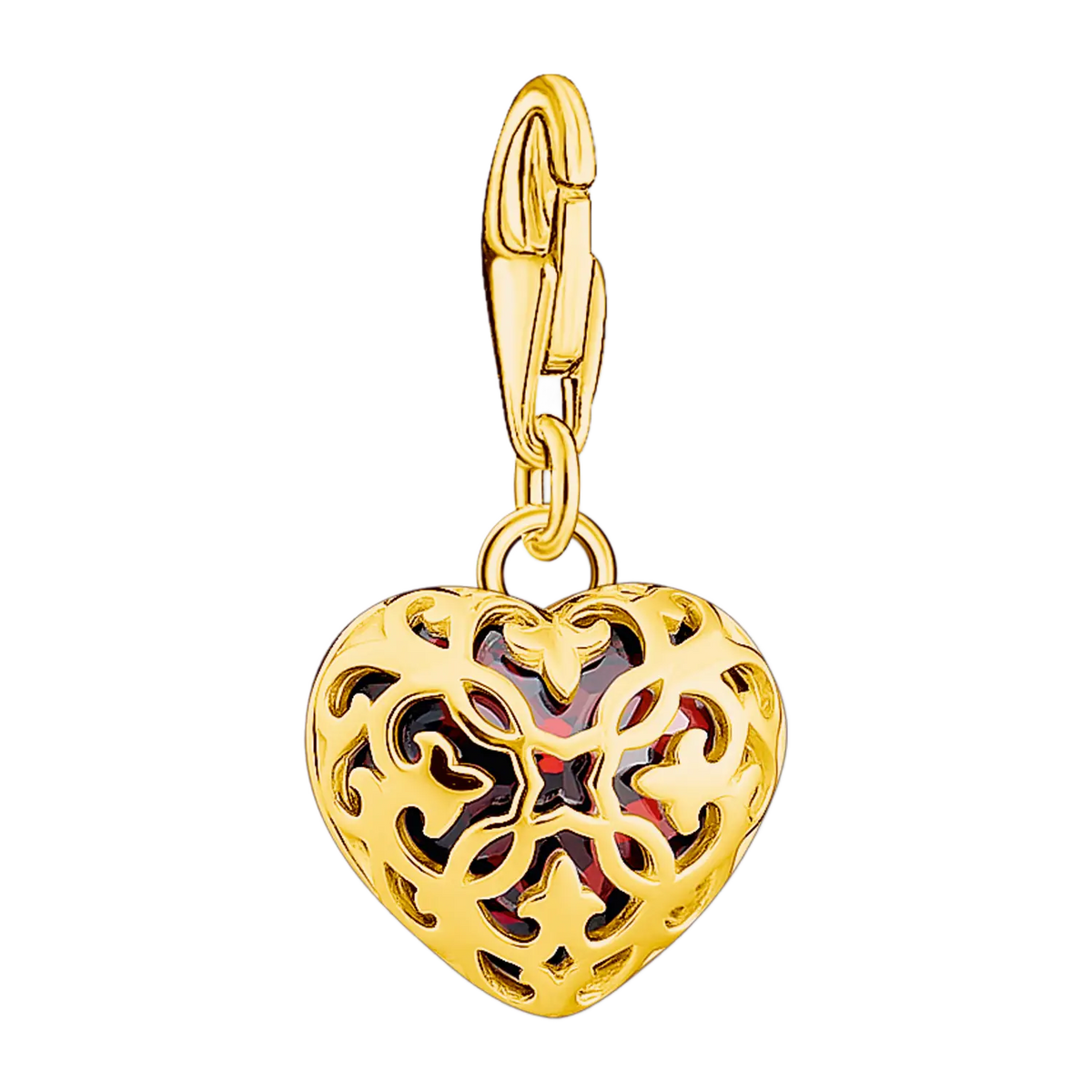 Thomas Sabo Charm-Anhänger Herz Rot vergoldet - Original