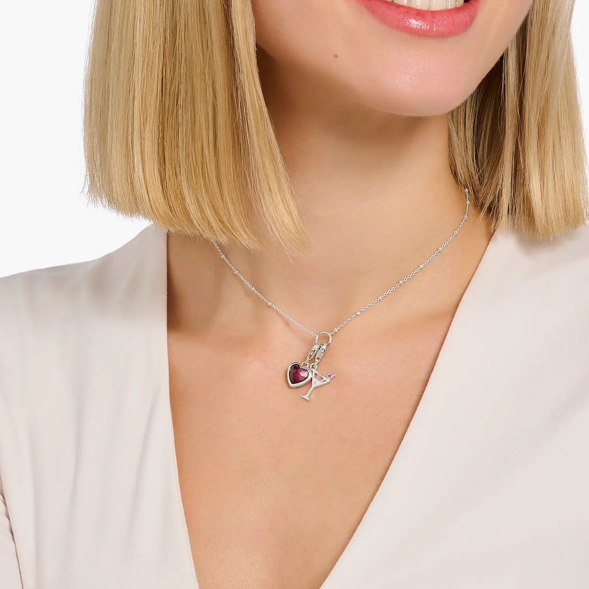 Thomas Sabo Charm-Anhänger Herz Rot Silber- Original