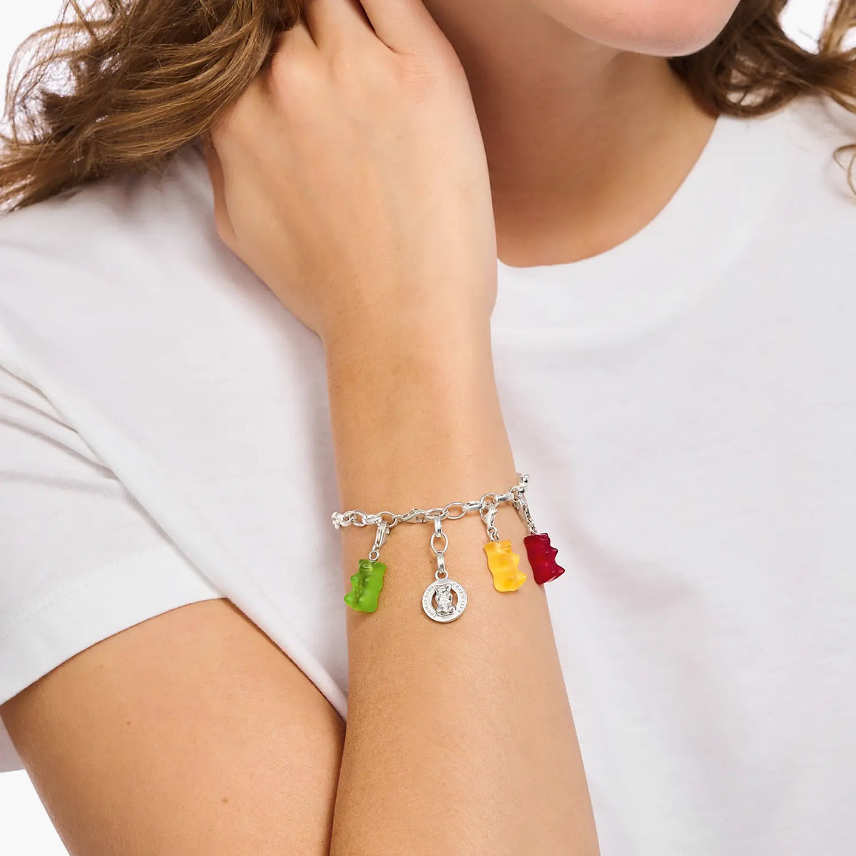 Thomas Sabo Charm-Goldbären-Anhänger in Rot Silber - Original