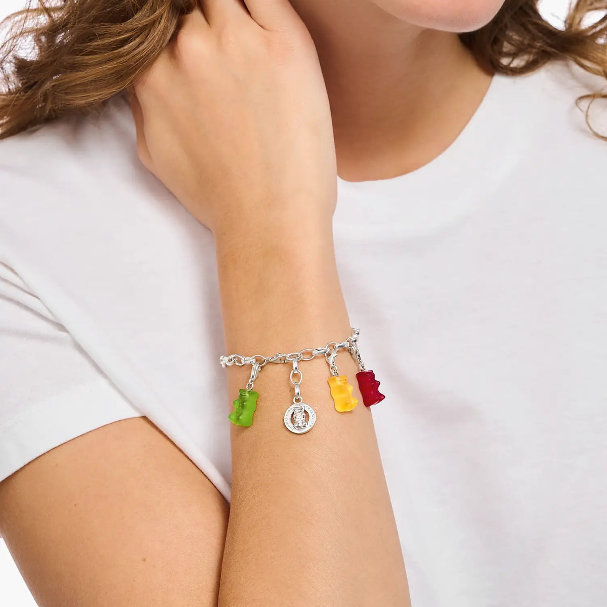 Thomas Sabo Charm-Goldbären-Anhänger in Grün Silber - Original
