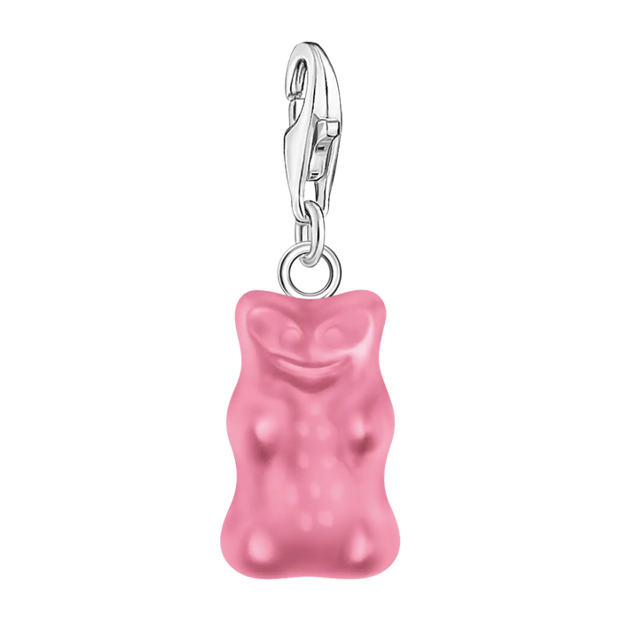 Thomas Sabo Charm-Goldbären-Anhänger in Pink Silber - Original