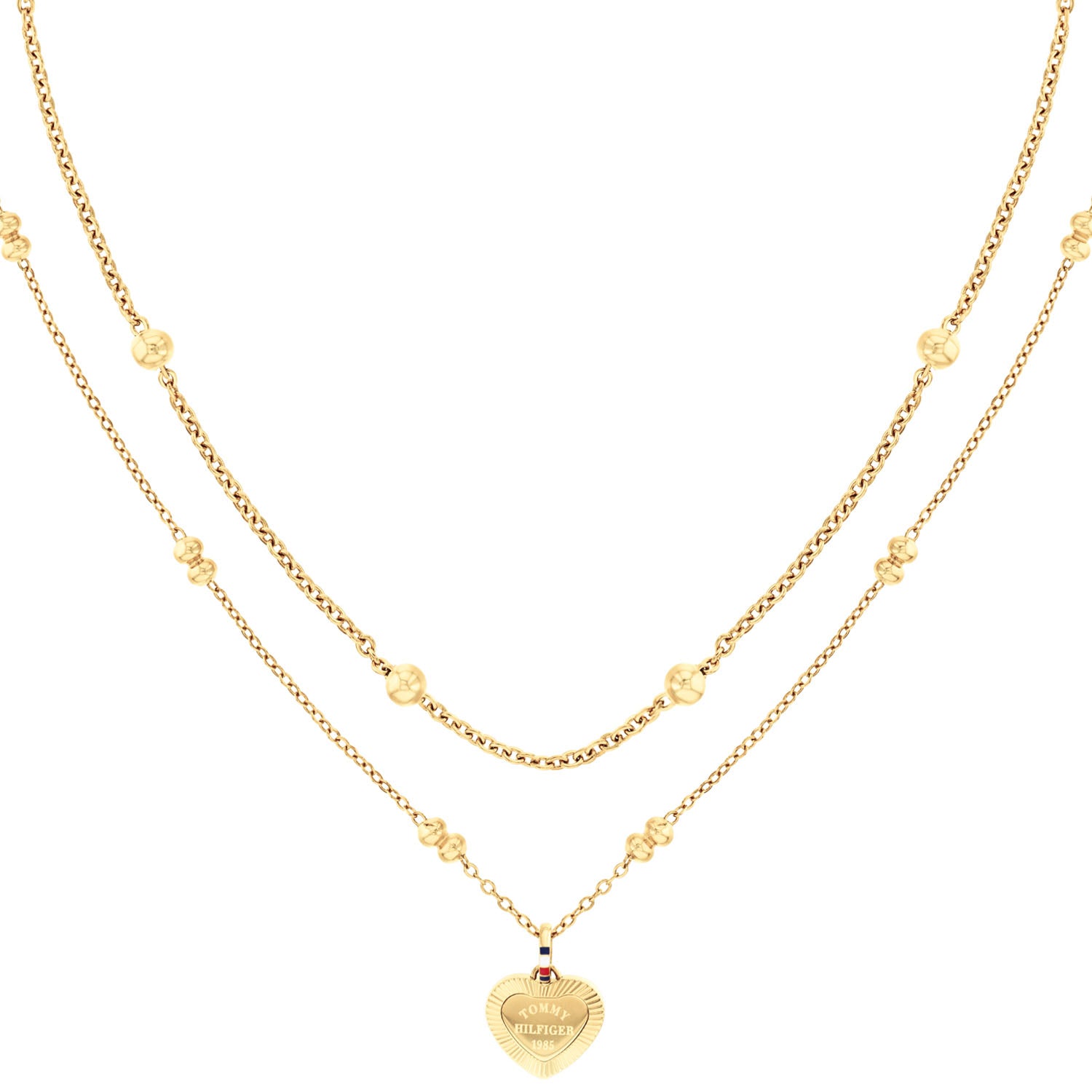 Tommy Hilfiger Damenkette mit Herz Anhänger Layered