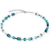GeoCUBE® Iconic Halskette Teal Silber