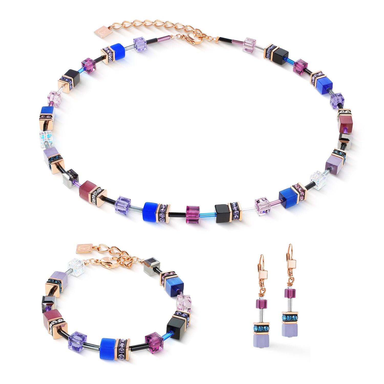 GeoCUBE® Iconic Halskette Blue Moon Roségold