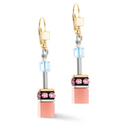 GeoCUBE® Ohrringe Iconic Aqua-Apricot