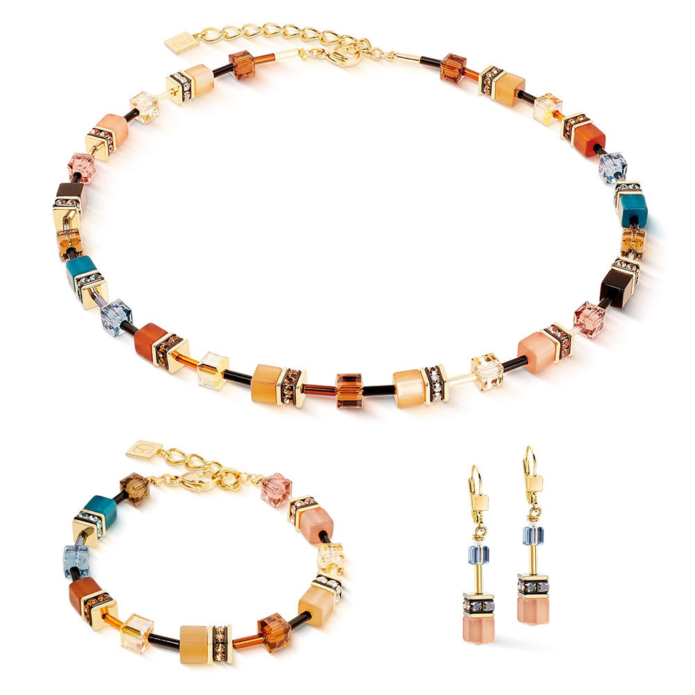 GeoCUBE® Iconic Halskette Earth Mirage Gold