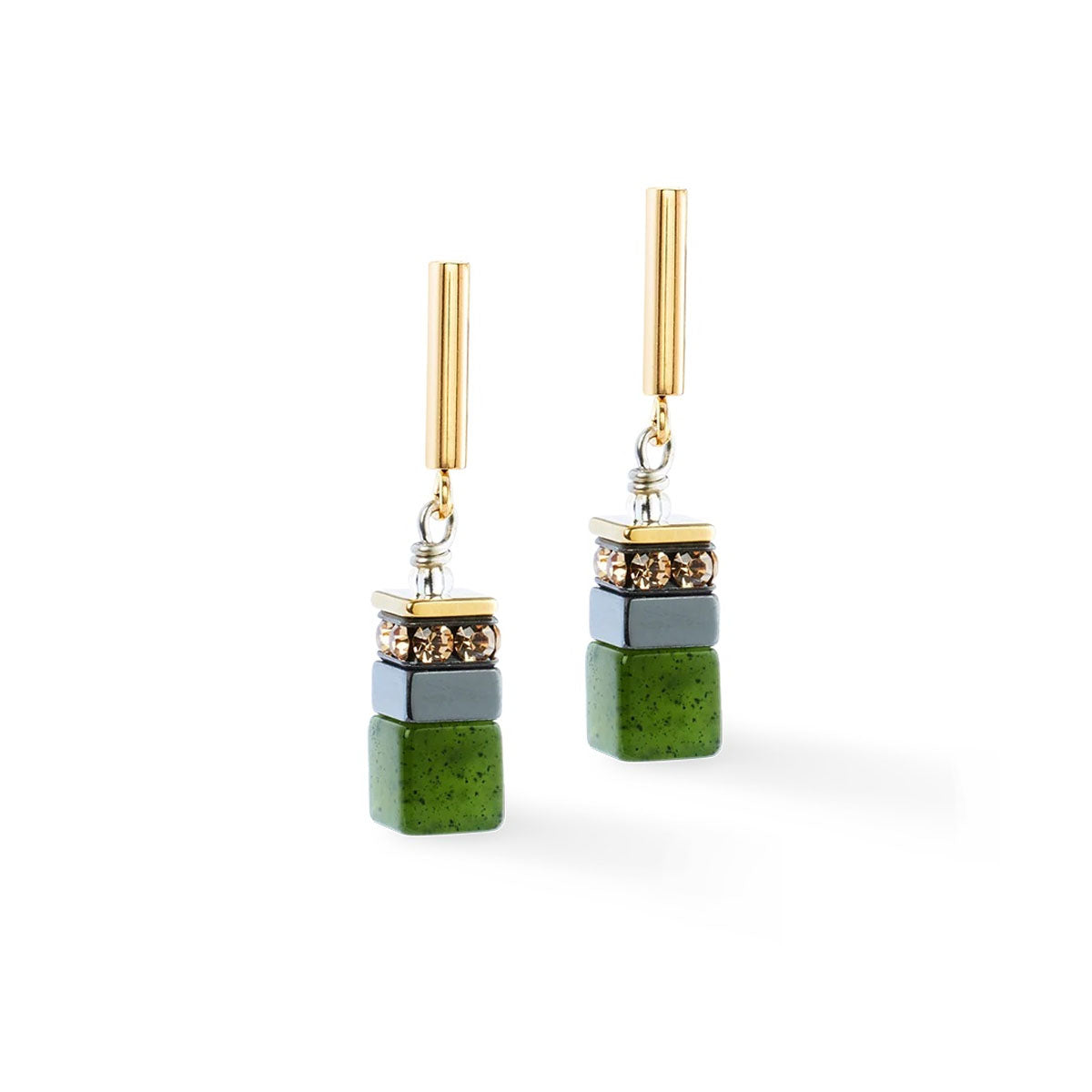 GeoCUBE® Precious Motion Ohrringe Forest Light Gold