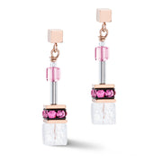 GeoCUBE® Ohrringe Iconic Nature Pink-Weiß