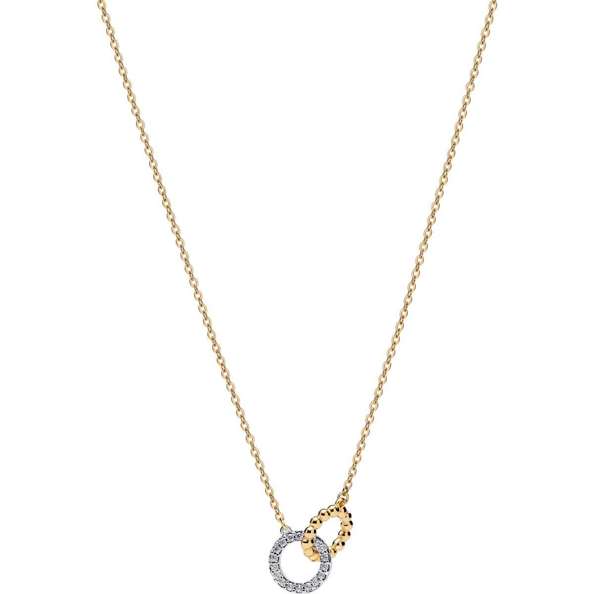 Pandora Verschlungene Kreise Halskette mit Kugeln und Pavé