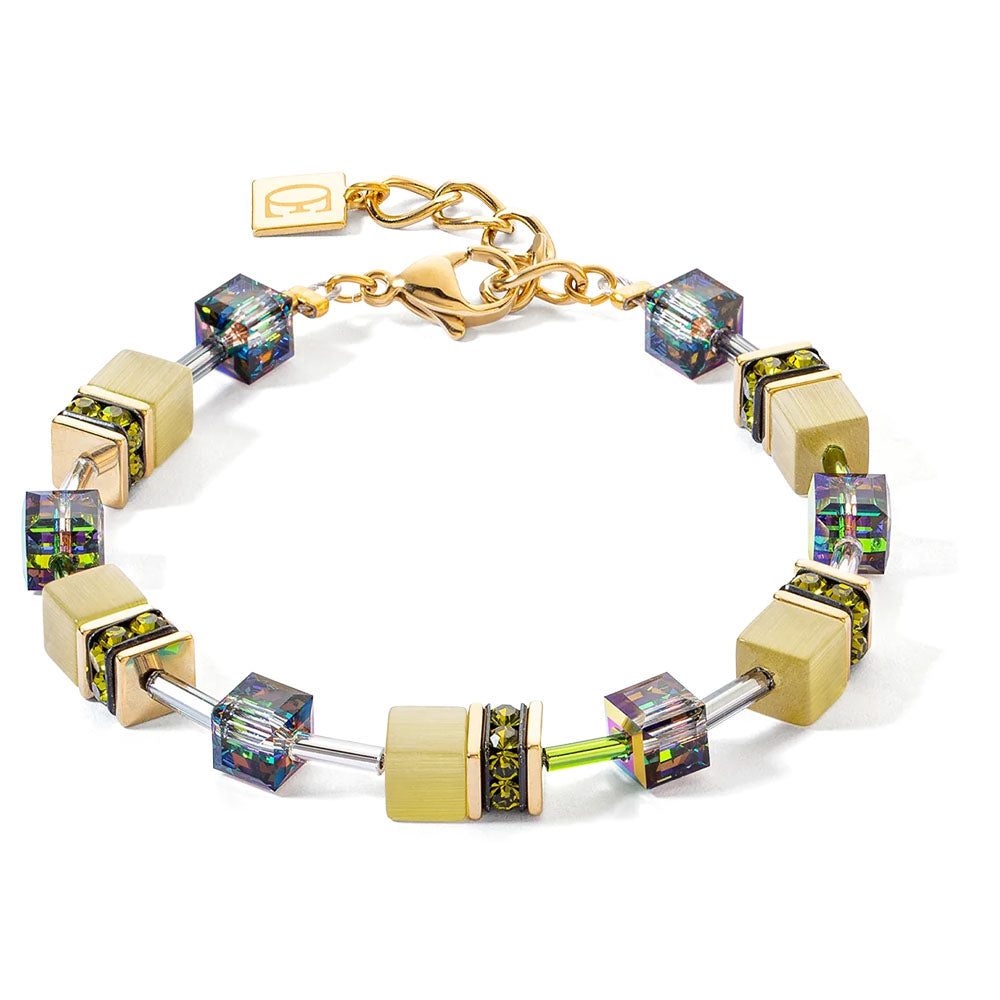 GeoCUBE® Iconic Mono Gold Armband Oliv