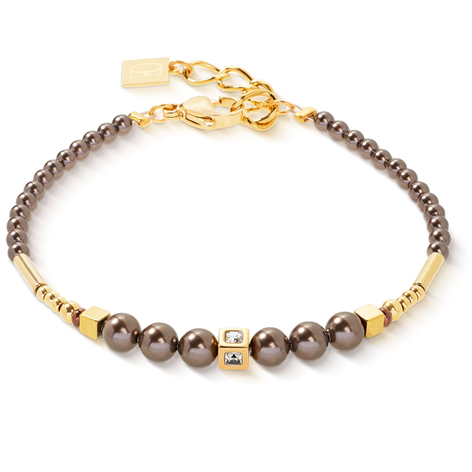 Coeur De Lion Armband Shimmering Princess Pearls Gold-Braun