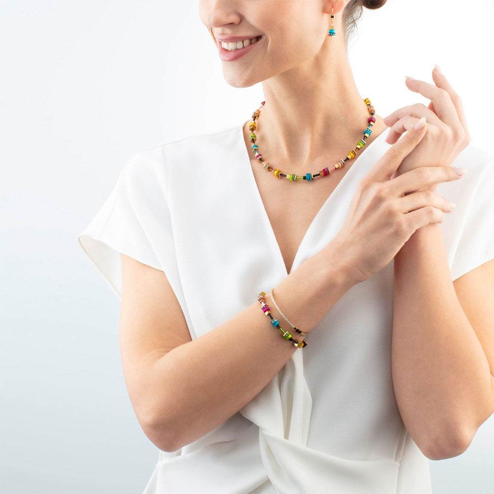 Coeur De Lion Halskette Boho Sunset Cube Rainbow
