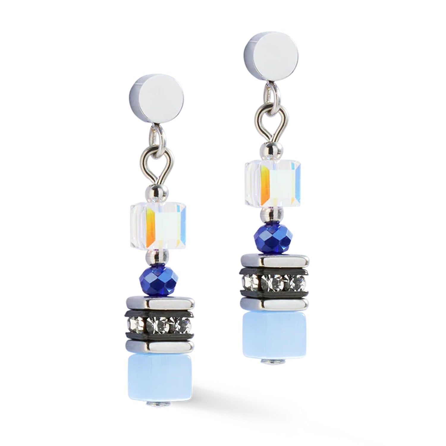 Coeur De Lion Ohrringe Mini Cubes Blau