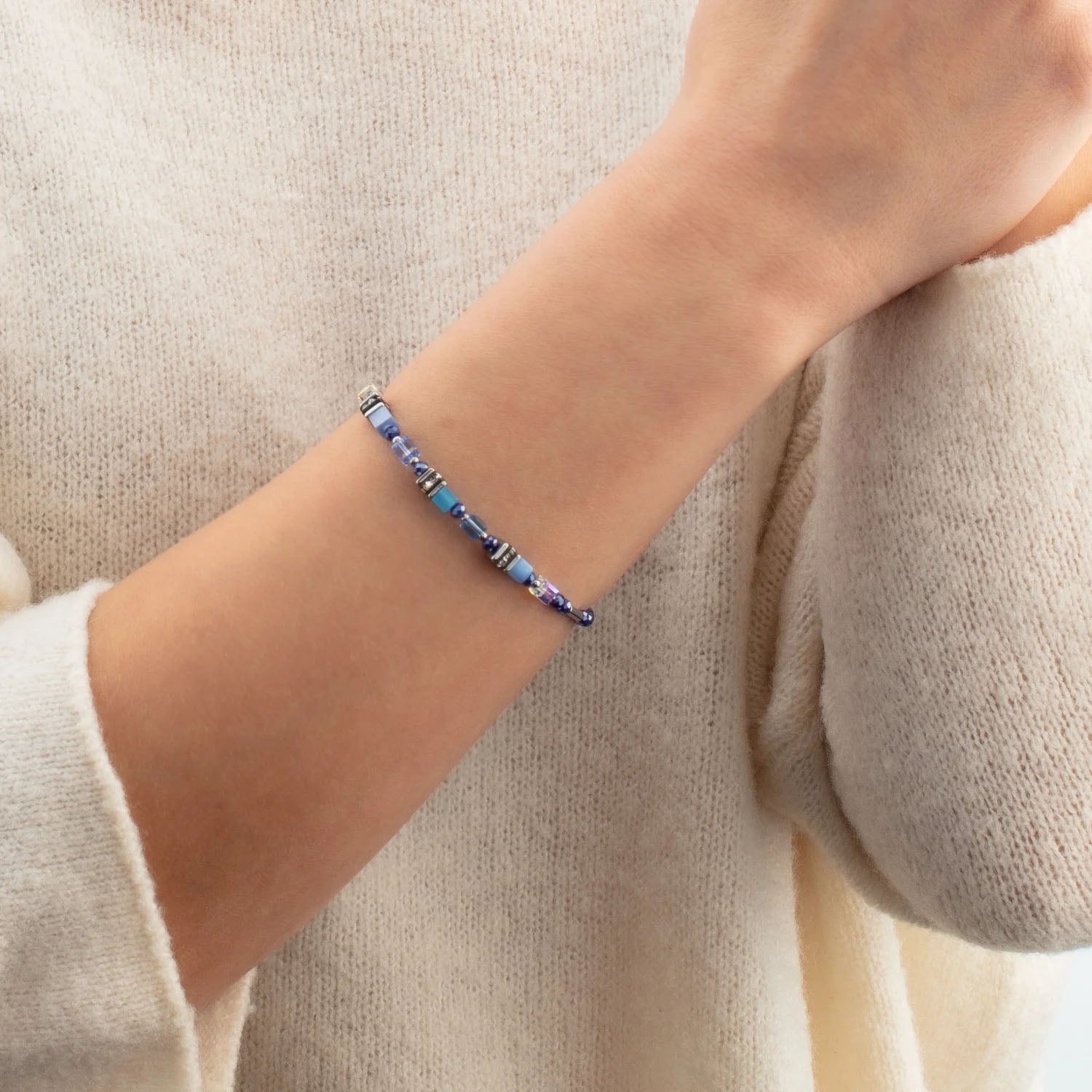 Coeur De Lion Armband Mini Cubes Blau