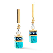 GeoCUBE® Precious Fusion Pearls Ohrringe Türkis