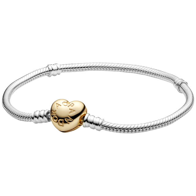 Pandora Moments Herz-Verschluss Schlangen-Gliederarmband