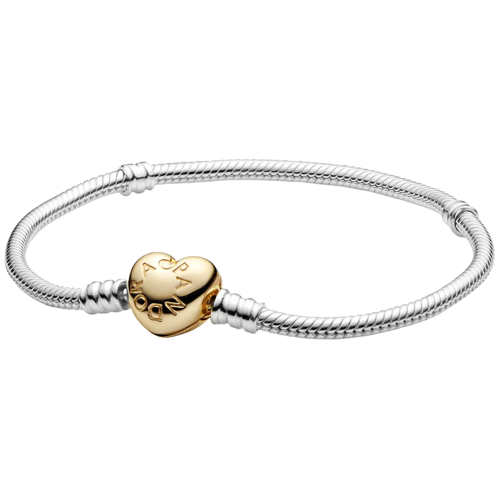 Pandora Moments Herz-Verschluss Schlangen-Gliederarmband