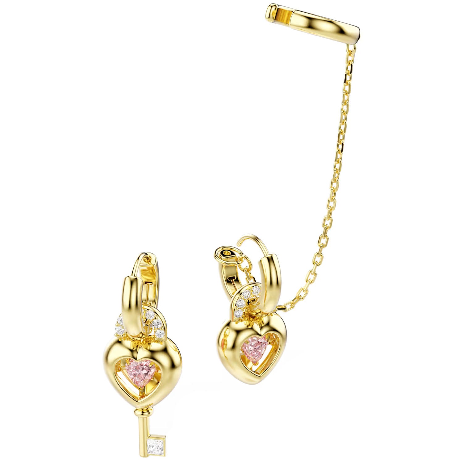 Swarovski Idyllia Herz mit Schlüssel Drop-Ohrhänger mit Ohrspange