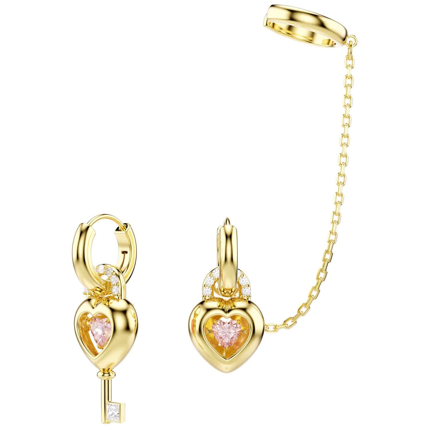 Swarovski Idyllia Herz mit Schlüssel Drop-Ohrhänger mit Ohrspange