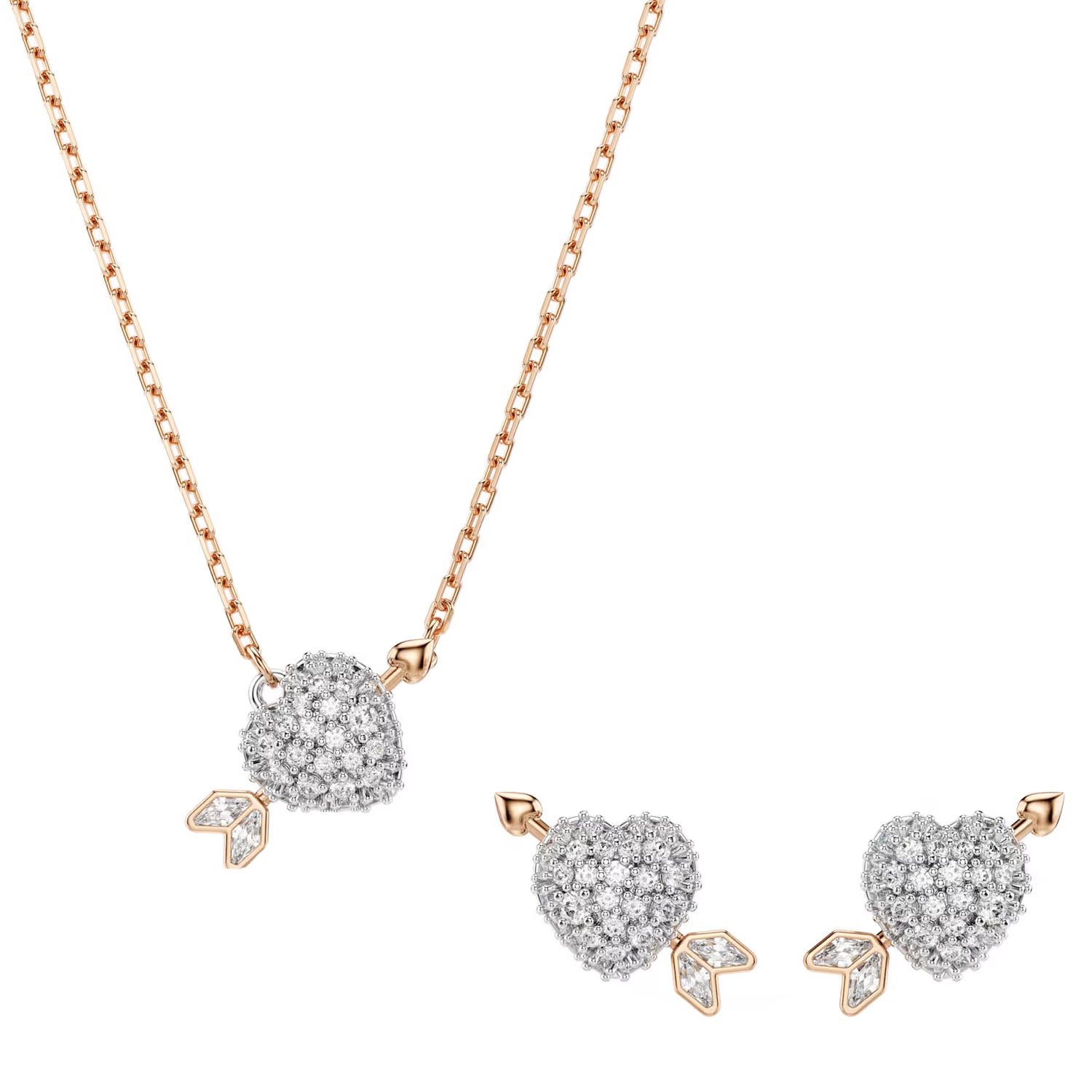 Swarovski Idyllia Set Halskette & Ohrstecker - Herz mit Pfeil
