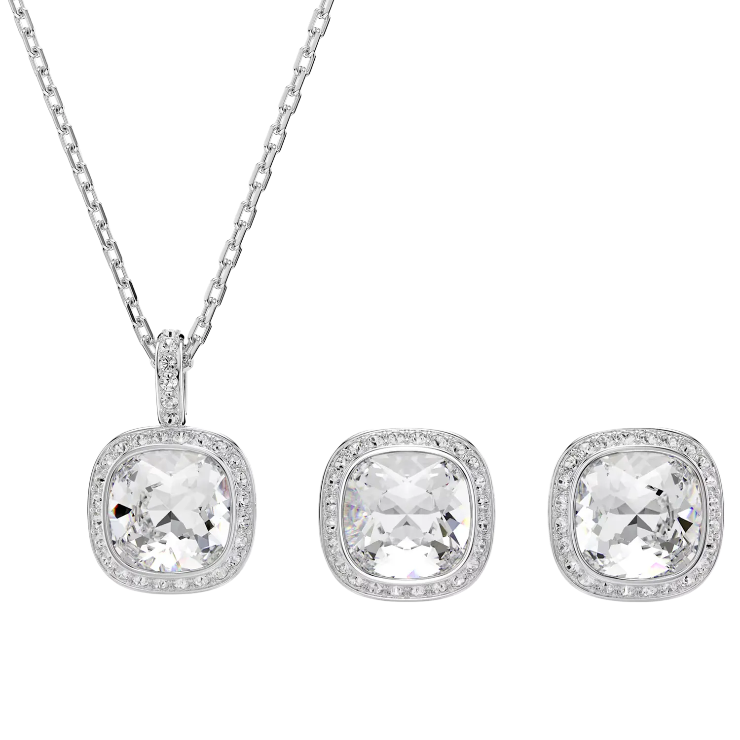 Swarovski Una Angelic Set Halskette und Ohrstecker Kissenschliff