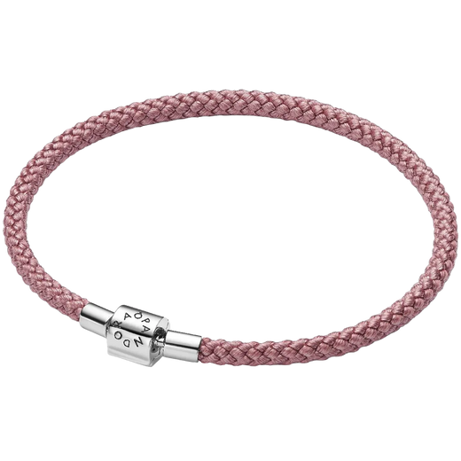 Pandora Moments Schimmerndes Rosafarbenes Kordel-Armband