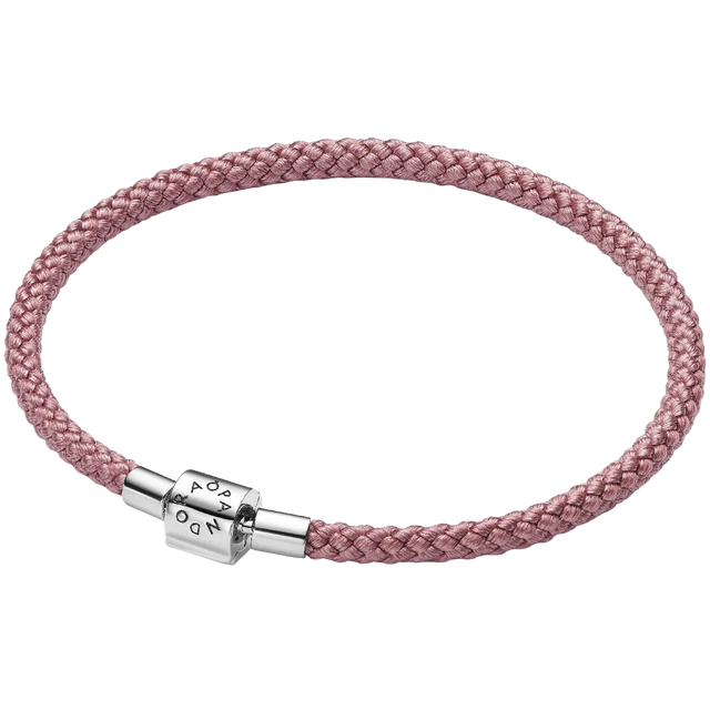 Pandora Moments Schimmerndes Rosafarbenes Kordel-Armband